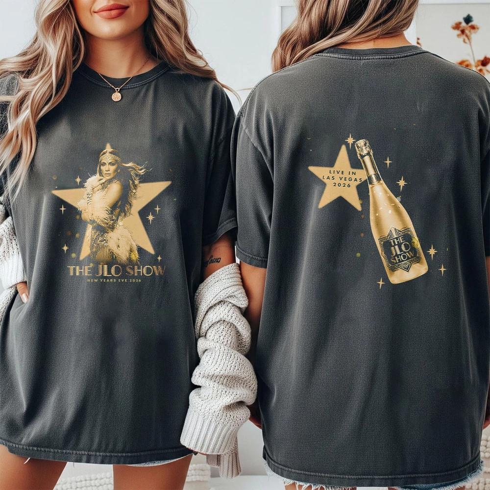 Jennifer Lopez NYE Champagne Tee 2026 Double Sided TShirt Unisex T-Shirt XL