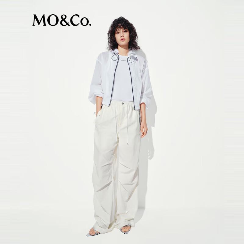 MO&Co. Women's High-Waist Curved Leg Cargo Pants