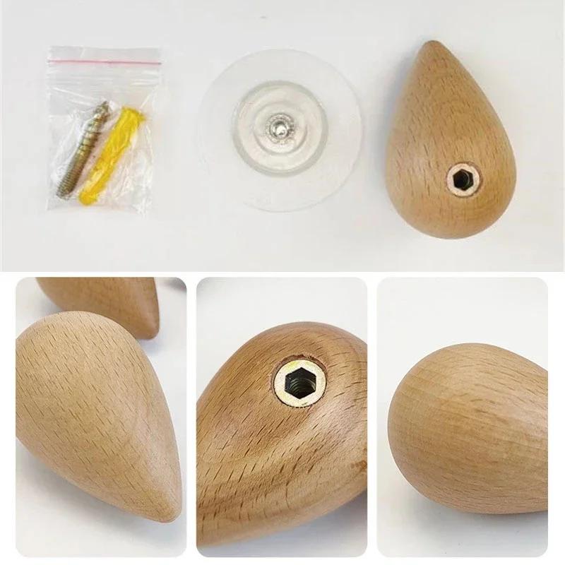 Wall Mounted Coat Hook Natural Wood Clothes Hanger Decorative Key Holder Hat Scarf Handbag Storage Hanger Bathroom Rack