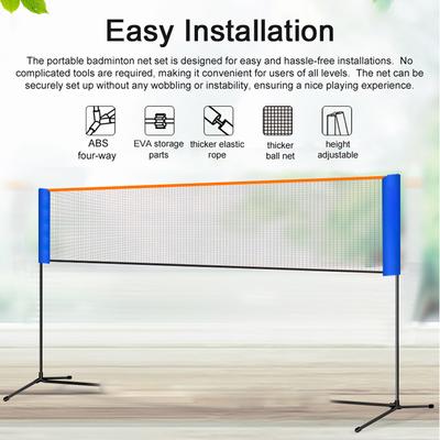 Red de bádminton portátil, plegable, estándar, para entrenamiento de tenis y bádminton, de 20 pies de ancho, red de pickleball
