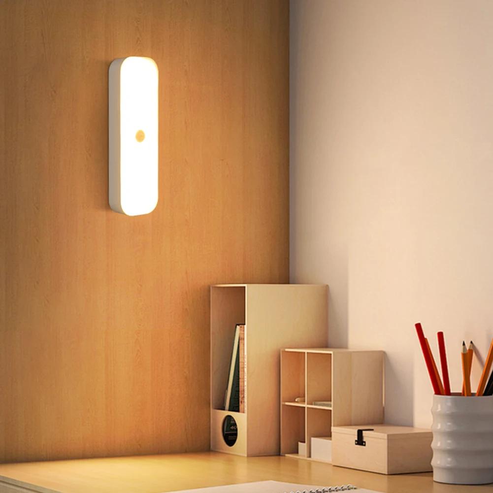 USB Rechargeable Under Cabinet Lights Smart Motion Sensor LED Dimmable Night Light for Kitchen Closet Wardrobe Stairs Lighting