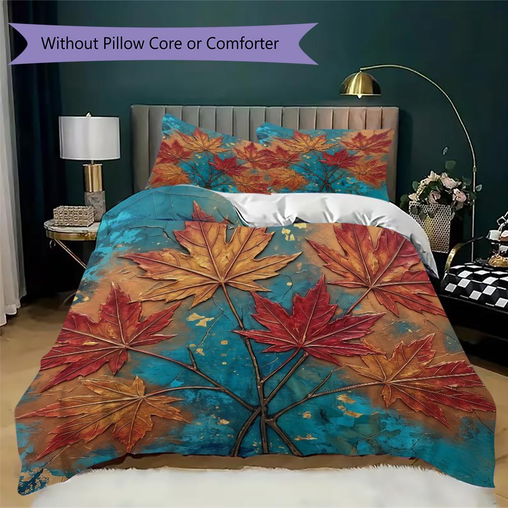 Retro Ink Floral Pattern Bedding uilt Set uilt Cover Pillowcase Home Decoration Birthday Gift (1 * duvet cover + 2 * pillowcase without core)