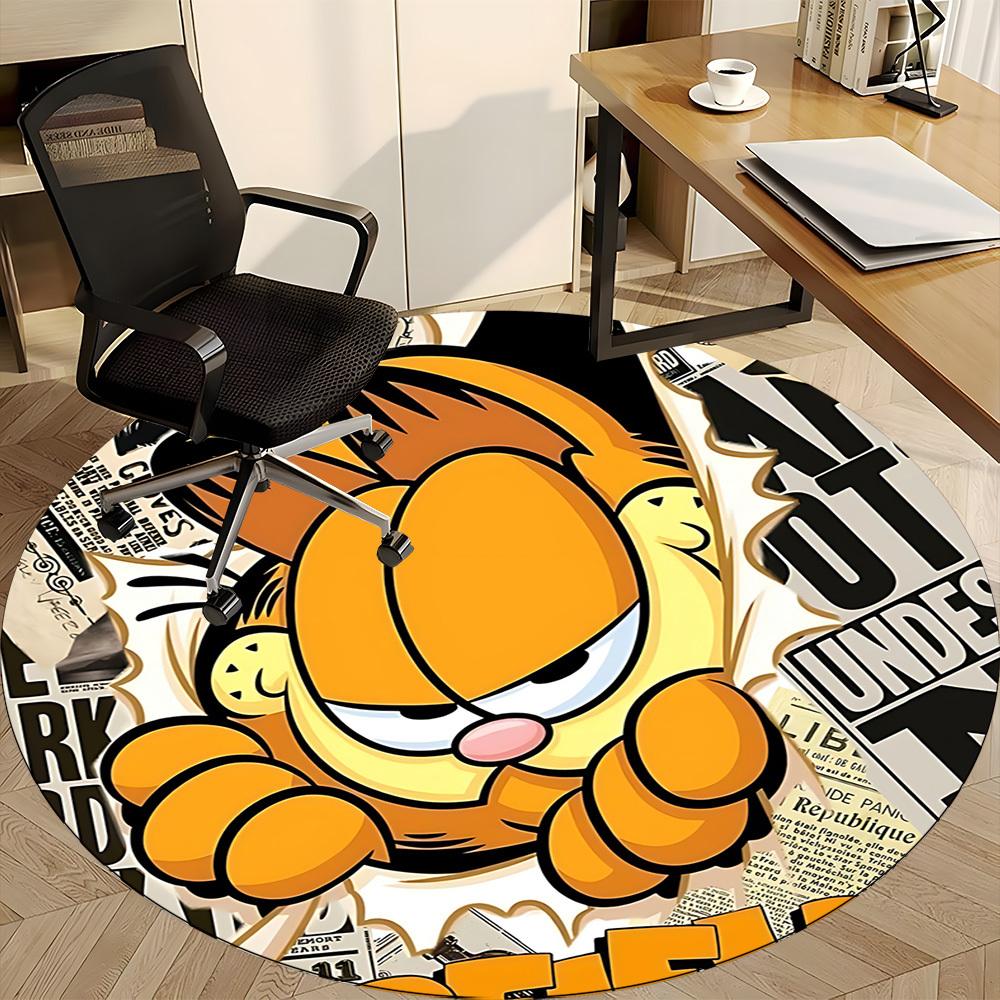 1pc Garfield Office Round Area Rug, Bedroom Living Room Home Decor, Room Deco, Offic A1016078
