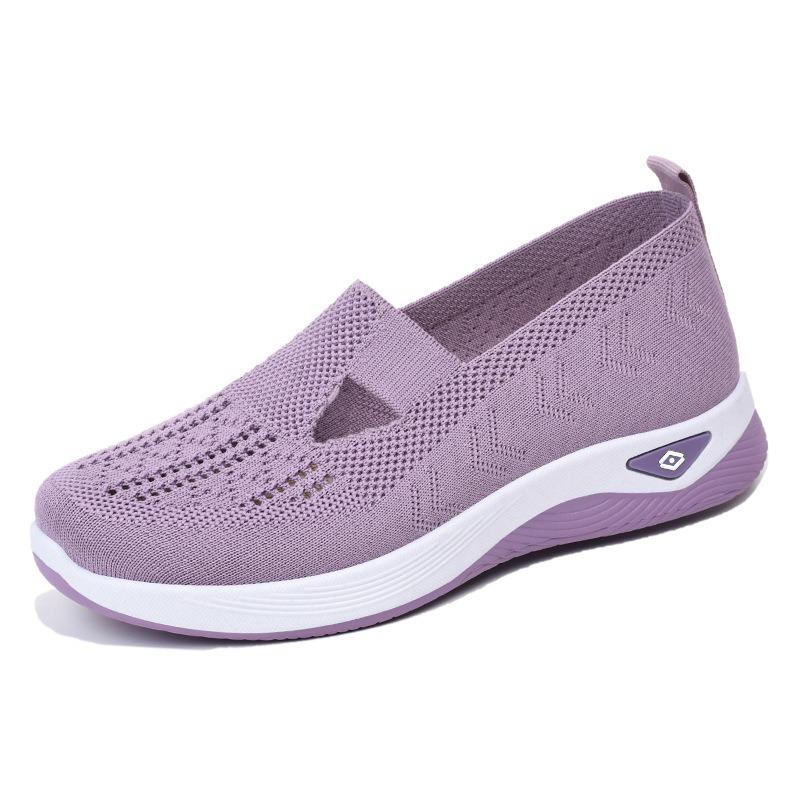 Shoes Women's Summer Large-size Women's Shoes Medium and Old Mother Shoes Fly-woven Breathable Casual Single Shoes Old Beijing Cloth Shoes