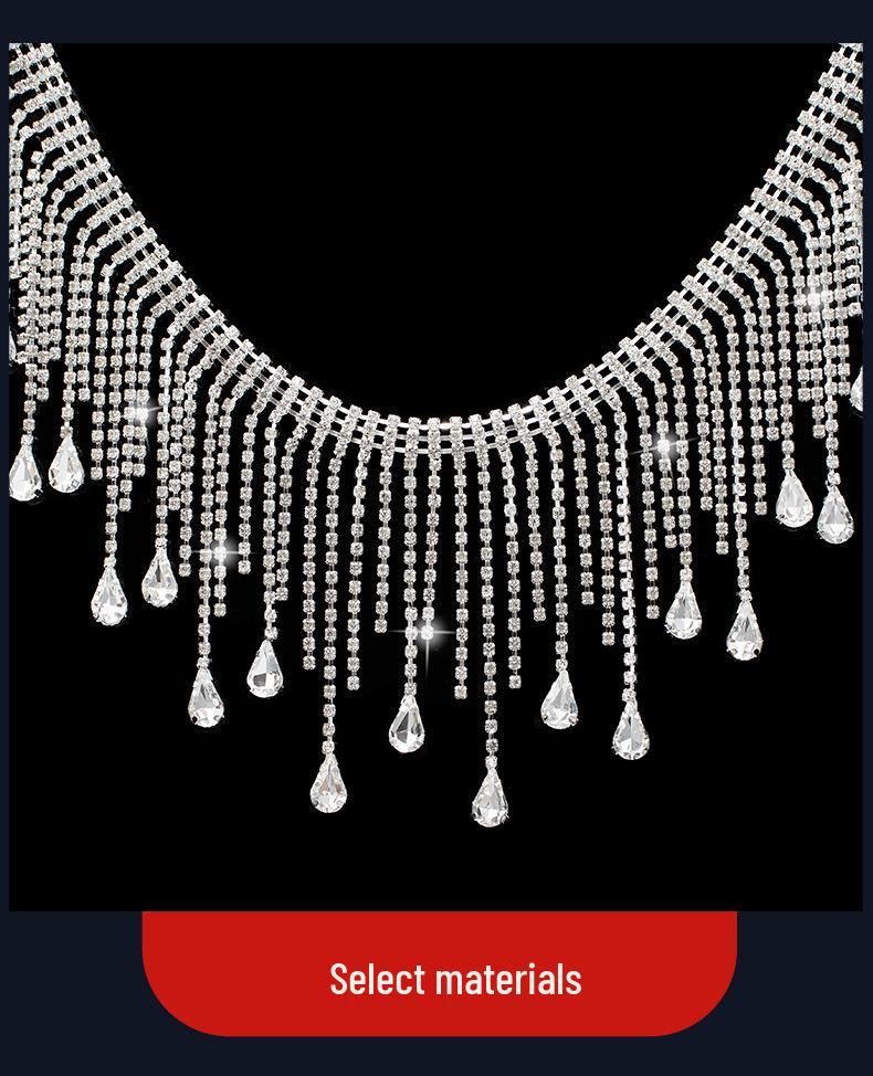 Tassel Water Drop Rhinestone Chain for DIY Wedding and Evening Gowns