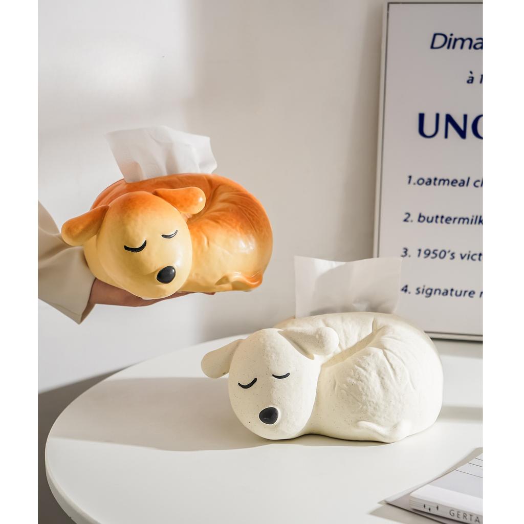 Ceramics Dog Removable Tissue Box Coffee Table Desk Storage Decoration Animal Ceramic Tissue Box Bedside Table Paper Towel Case