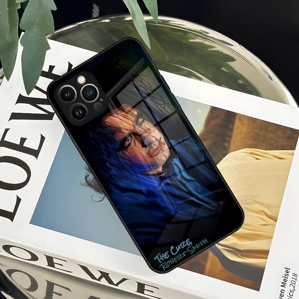 The Cure Robert Smith  Phone Case for Iphone 16 15 14 12 11 13 Pro Max Mini X Xr Xs Se 8 Puls glass Cover