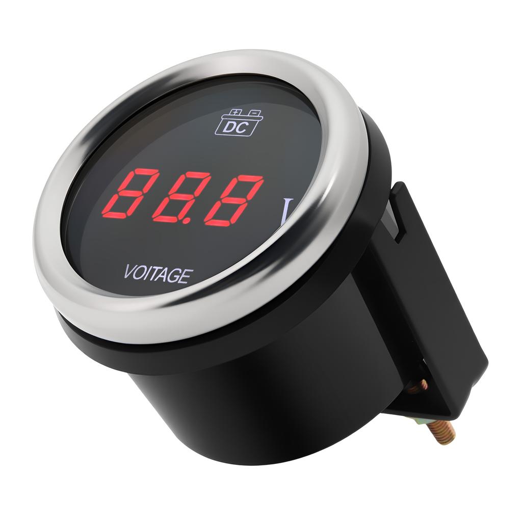 52mm Digital Voltmeter LCD Display Volt Meter for Car Truck Auto Engine Voltmeter Gauge 12V/24V