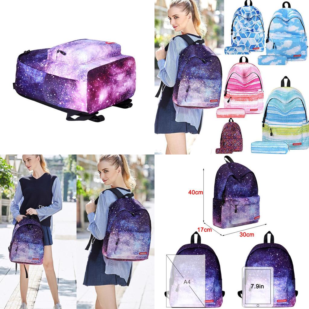 Stylish And Spacious Women Girl Galaxy Starry Backpack For School And Travel