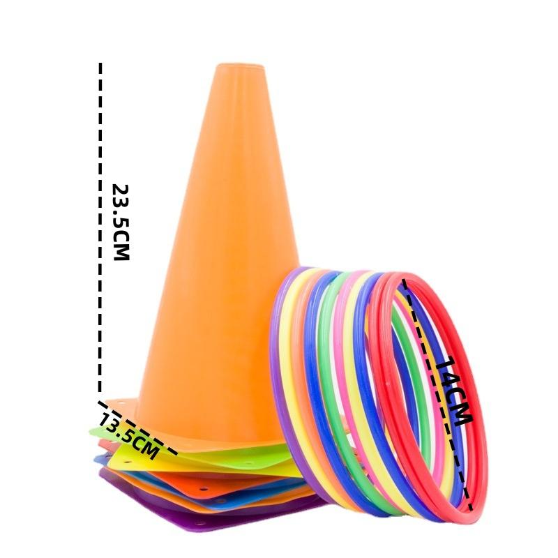 1 Set Outdoor Toy For Kid Adult Party Games Ring Toss Game Carnival Combo Kit Soft Plastic Cones Ring Toss Game