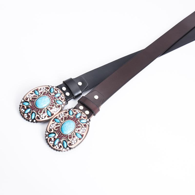Ethnic Turquoise Leather Waist Belt for Horse Riding - Middle East Exclusive