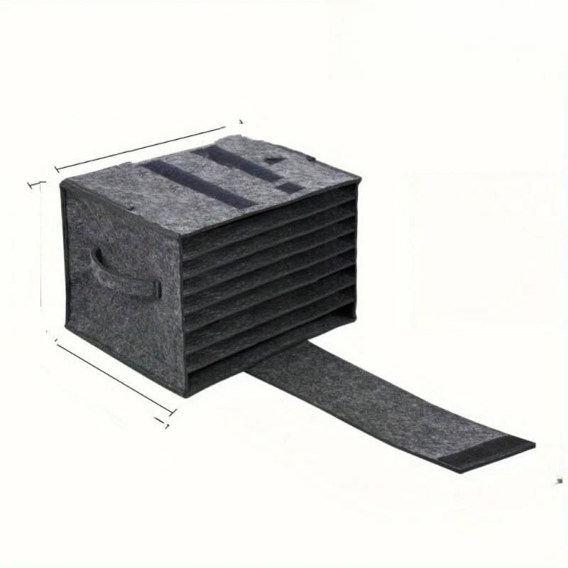 1PC felt plate storage bag, picnic camping tableware layered portable storage box, thickened storage box