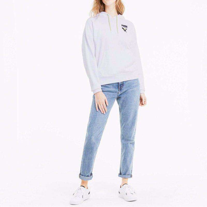 Puma Sweatshirts Women's White Hooded Moderate Regular 599056-02