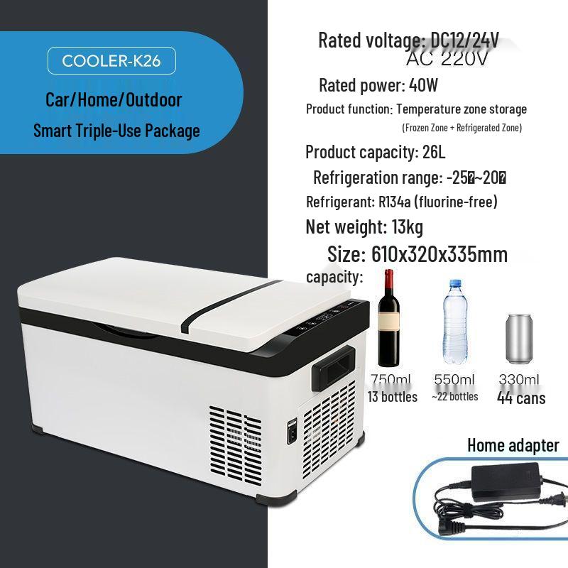 Zhihang Dual-Use Car & Home Refrigerator-Freezer, 12V for Cars, 24V for Trucks
