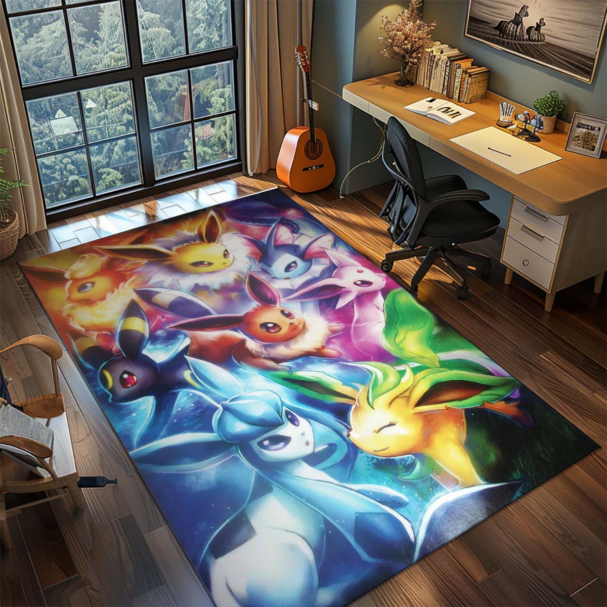 

Pokemon Anime Rug Carpet Large Area Rug Non Slip Washable Floor Mat Gamer Room Bedroom Home Decor 60x90cm