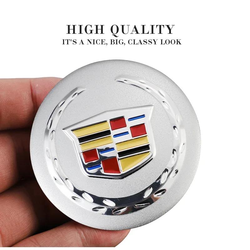 60/65MM Car Wheel Center Hup Emblem Stickers for Cadillac ATS CTS DTS STS SLS SLR XLR Seville Tiburon CT6 Escalade Accessories