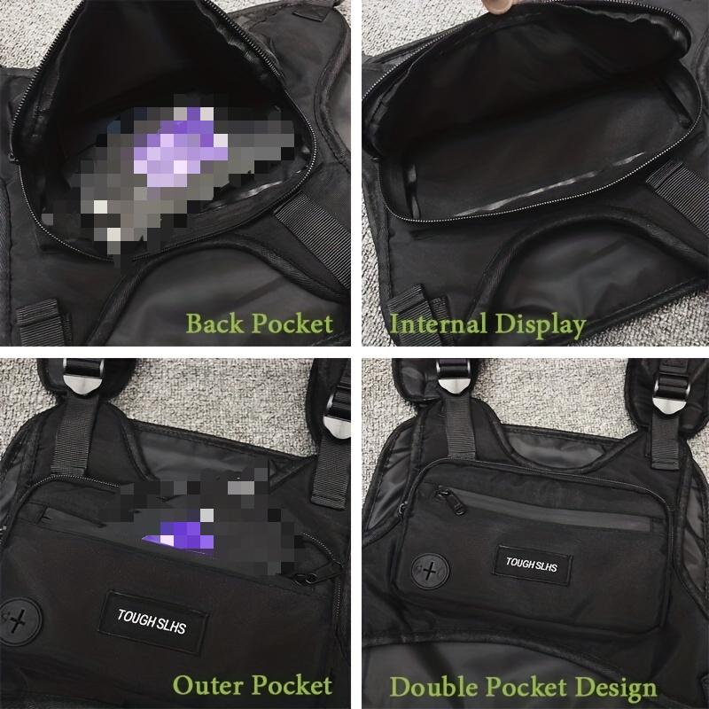 Borsa da petto rigida Uomo Hip Hop Streetwear Grande capacità Marsupio da uomo e da donna