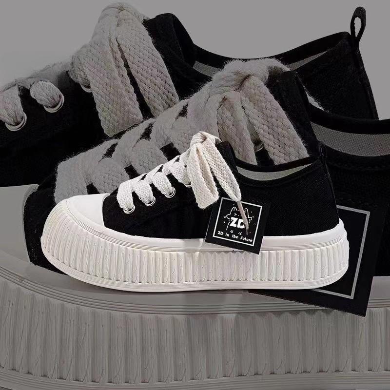 

Круглая парусиновая обувь Обувь с большой головой Новая женская обувь Женская обувь Тенденции детской весны и осени 40 чёрный