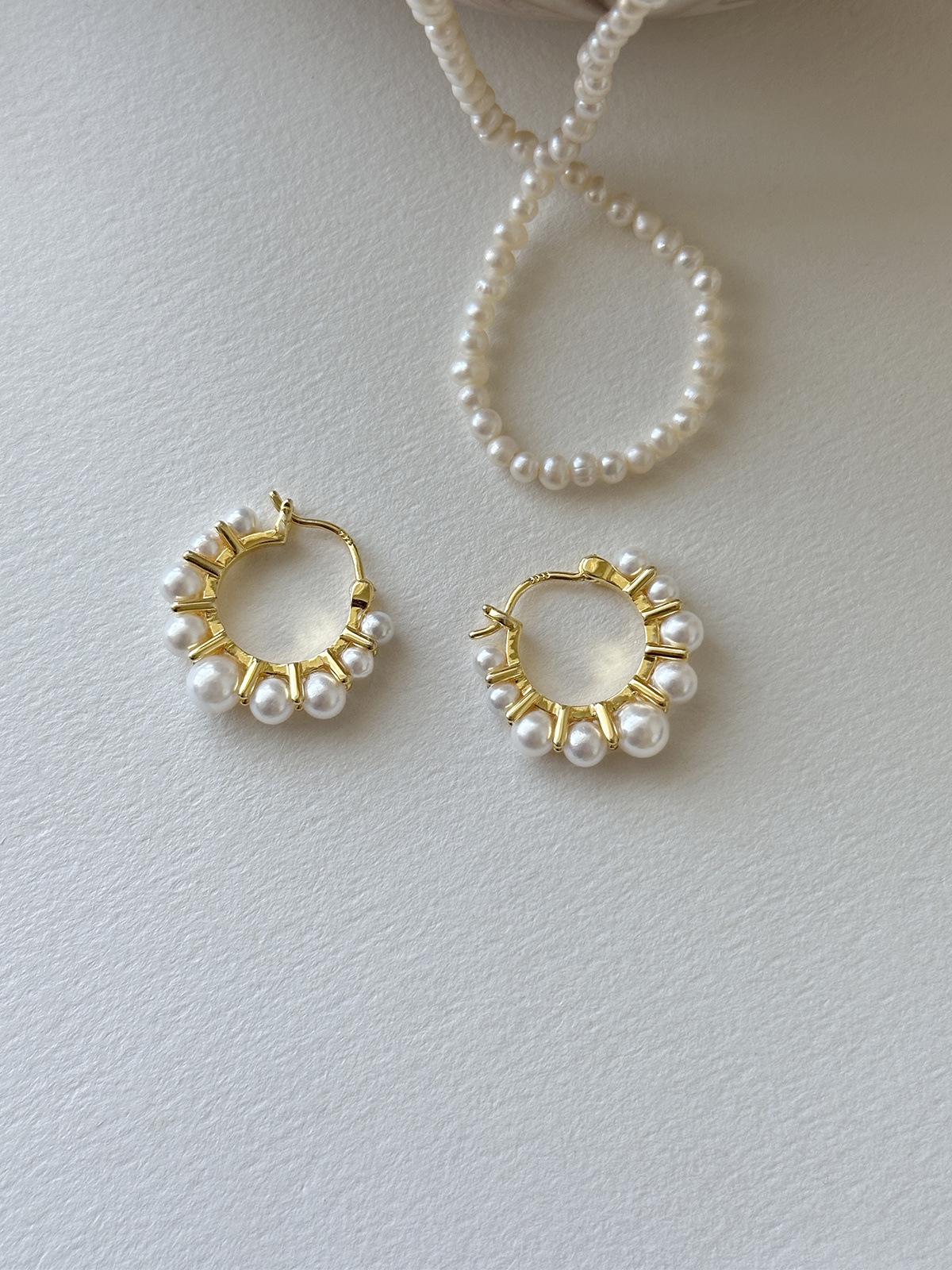 

Французские ретро жемчужные серьги женские легкая роскошь нишевый дизайн высококачественная серебряная игла серьги-клипсы осенние новые серьги 925 silver needle