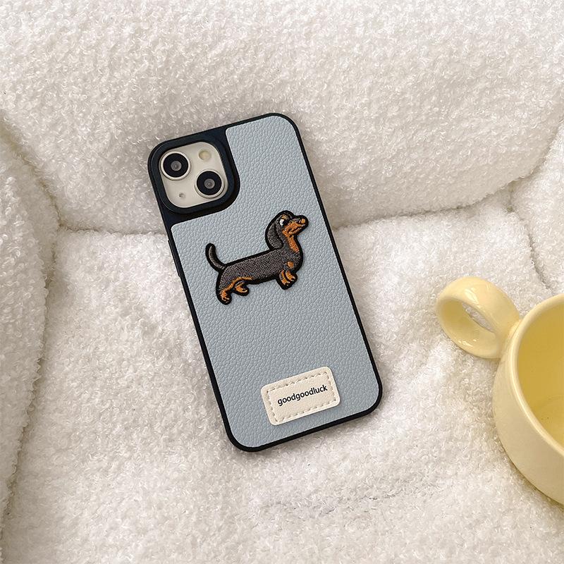 Puppy Leather Mobile Phone Case For Iphone17Promax Silicone Goodluck Apple 16 Women'S Fashion