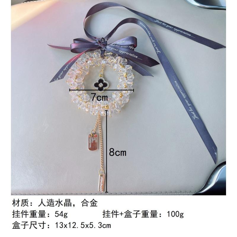 Women S Four Leaf Clover Rhinestone Crystal Car Pendant Interior Decoration