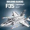 MOC Military Series Jump Jets F14 F16 F18 F22 F35 Aircraft Building Blocks War Fighter Model Bricks Toys For Children Boy Gifts
