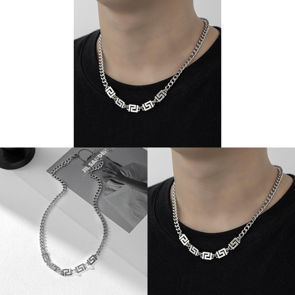 Minimalist Geometric Shape Necklace In Titanium Steel For Men And Women With Modern Design