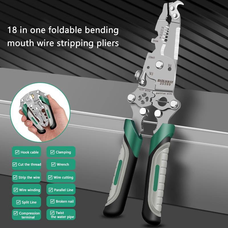Electrician Wire Crimper Peeler Pliers Cables Stripping Multifunctional Press Plier Terminal Crimping Gross Side Cutting Tool