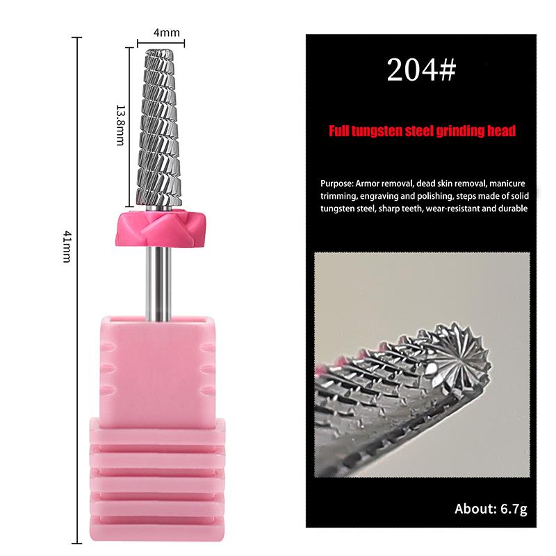 Tungsten Carbide Nail Drill Bits Electric Manicure Drill Accessory Milling Cutters For Nail Gel Polish Remover Nail Tools