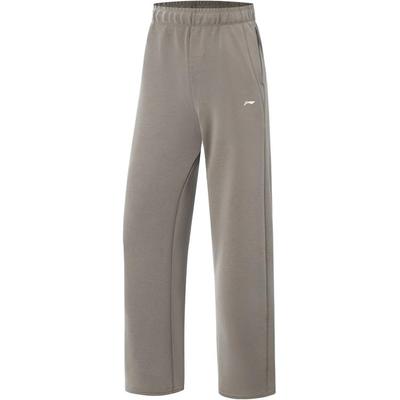 Li Ning Sports Solid Color Loose Simple Comfortable Versatile Straight Leg Casual Pants Women Bottoms AKLV336-3