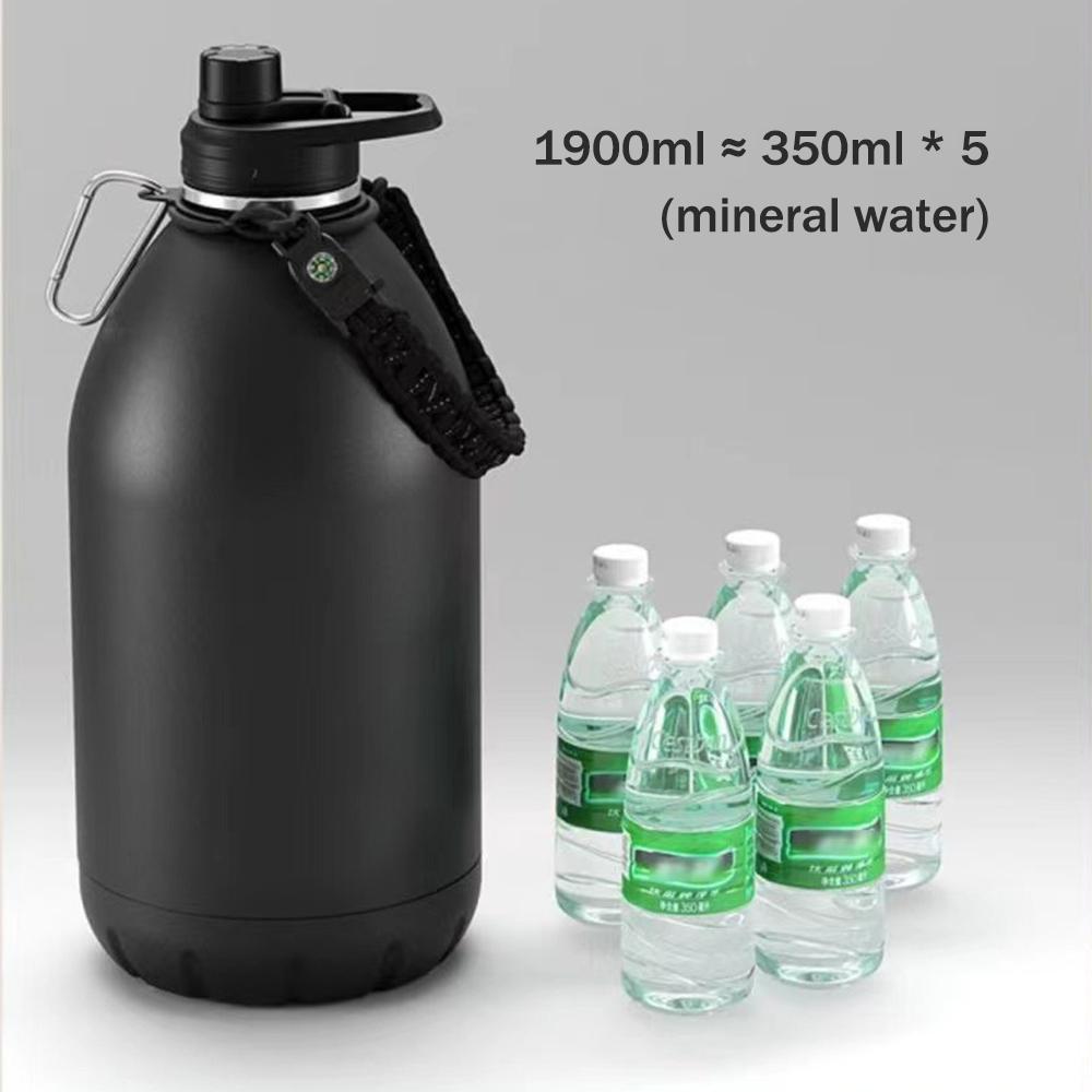 New high-capacity 304 stainless steel vacuum flask, Portable sports water bottle with camouflage case, Mountaineering kettle