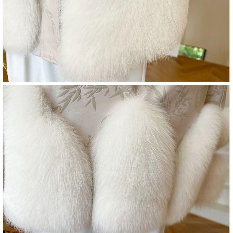 Autumn Women's Fox Fur Coat Thin Lightweight Fur and Leather Patchwork Leather Jacket