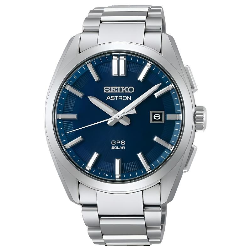 

SEIKO Astron series 100 meters waterproof fashion style Quartz titanium strap 41mm men s watch blue dial SBXD033