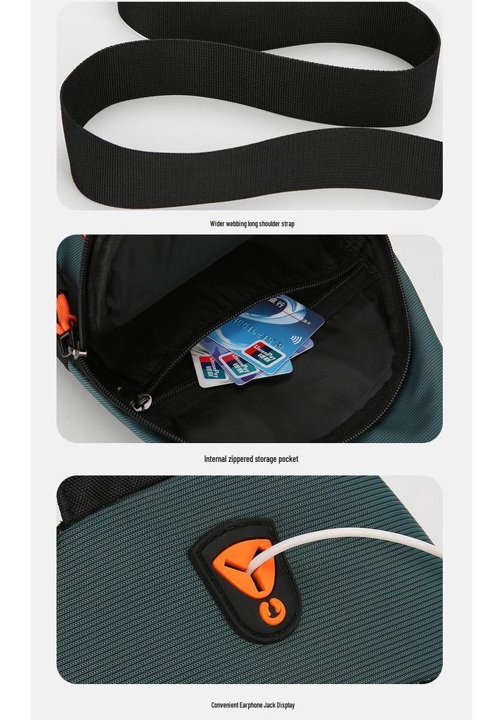Trendy Lightweight Men's Commuter Chest Bag: Wear-Resistant, Large Capacity, Multi-Compartment Crossbody