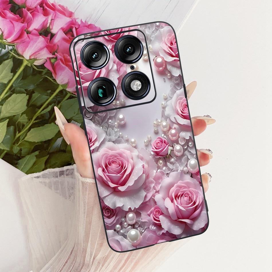 For Motorola Signature Cute Flower Butterfly Cat Painted Case For Motorola Signature XT2603-2 Black Silicone Soft Phone Cases