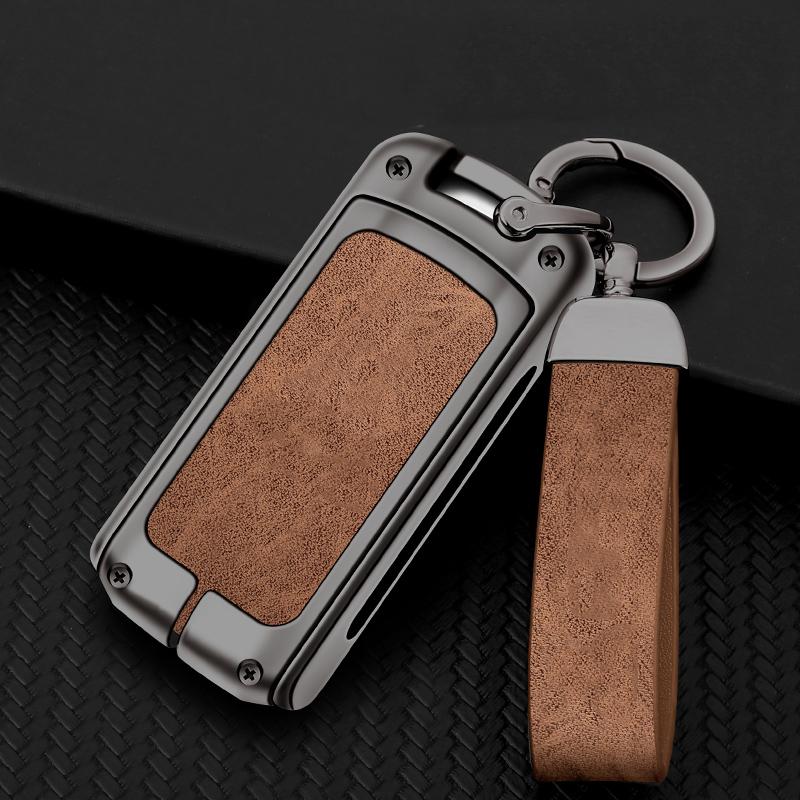 Zinc Alloy Leather Car Key Case Key Case For Mitsubishi Outlander Pajero Lancer Ex Evolution X Ralliart Asx L200 Triton Colt