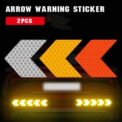 10Pcs Car Reflective Sticker Arrows Pattern Warning Decals For Motorcycle Auto Trunk Tail Bar Bumper Safety Reflective Strips