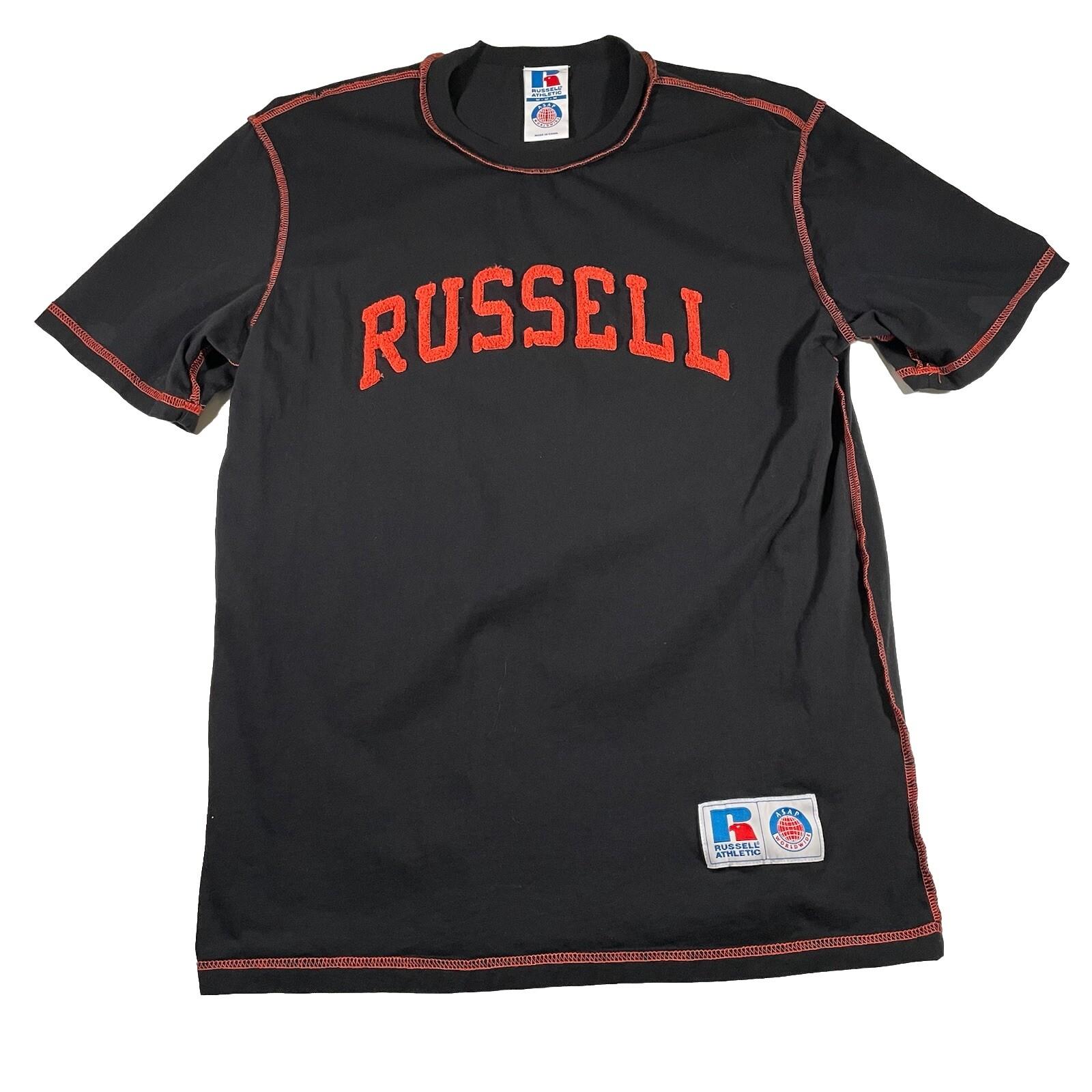 Asap Worldwide Russell Athletic M Spell Out Hip Hop Asap Rocky Black Unisex T-Shirt M