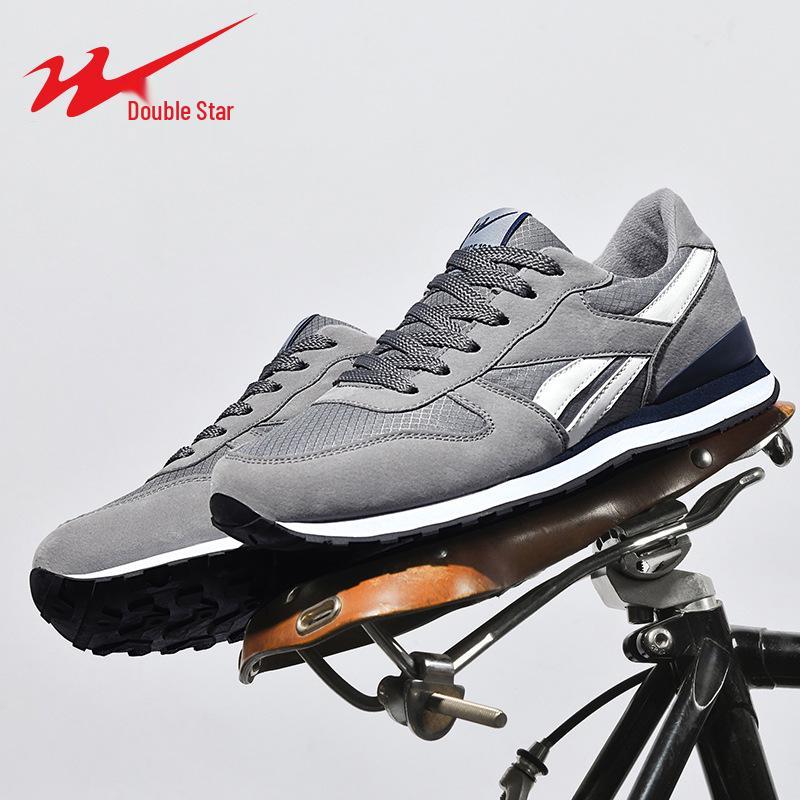 Shuangxing 2024 Men's Breathable Mesh Flyknit Running Shoes - Trendy Soft Sole Sports Sneakers
