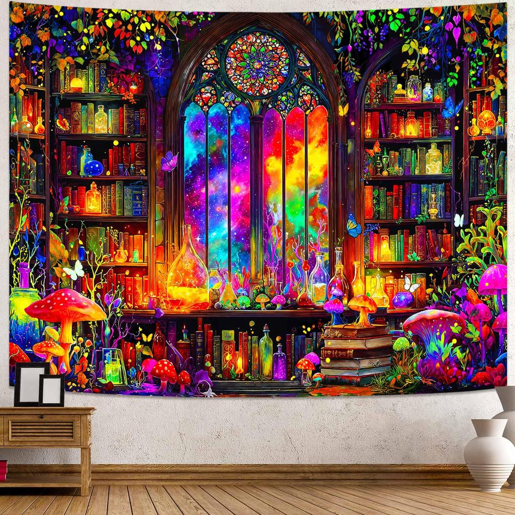 Rainbow Sea Turtle Tapestry, Colorful Underwater Print with Jellyfish & Coral, Wall Hanging for Bedroom Living Room Beach Decor