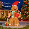 7.87FT LED Light Xmas Inflatable Gingerbread Man Toys Yard Lawn Party Decor Home Ornaments Supplies Christmas Holiday Gifts