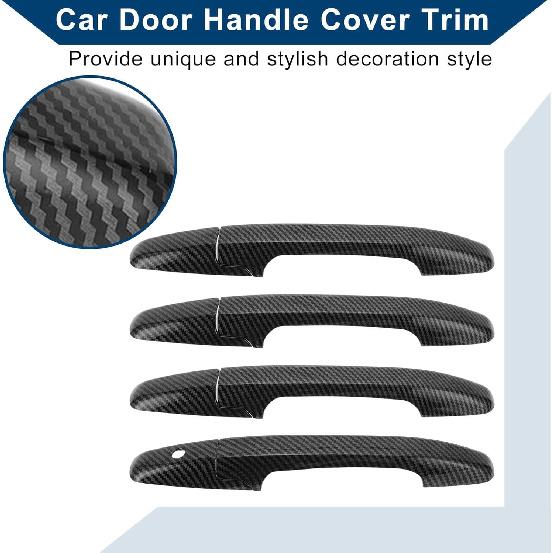 Car Door Handle Cover Trim for Honda Civic 2006-2011 |Side Door Handle Cover| Durable| 1 Set Carbon Fiber Black