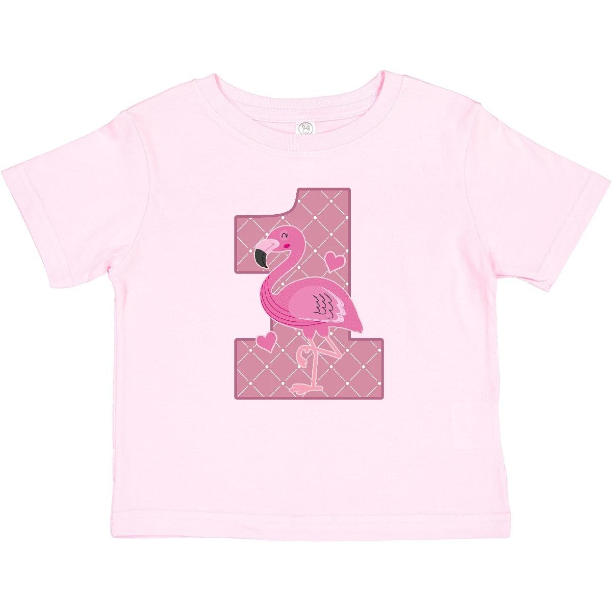 

Inktastic First Birthday Flamingo 1 Year Old Girl Baby kids boys T-Shirt One Childs Photo 110