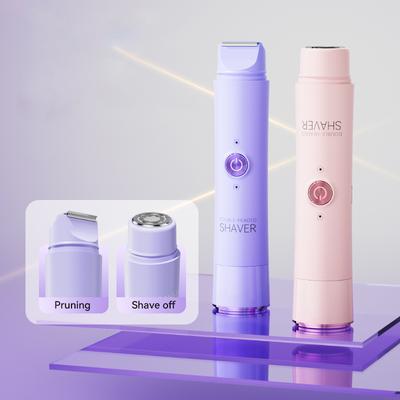 Rechargeable Double Head Hair Removal Device Cordless Wet Dry Shaver For Face Body Bikini Portable Travel Grooming Tools