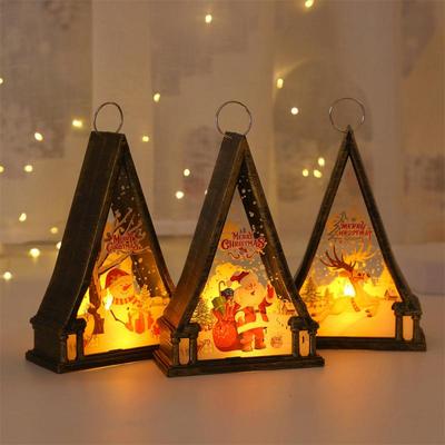 LED Christmas Small Night Light Portable Battery Powered Hanging Lanterns Festive Party Christmas Ornaments Santa Claus Decor
