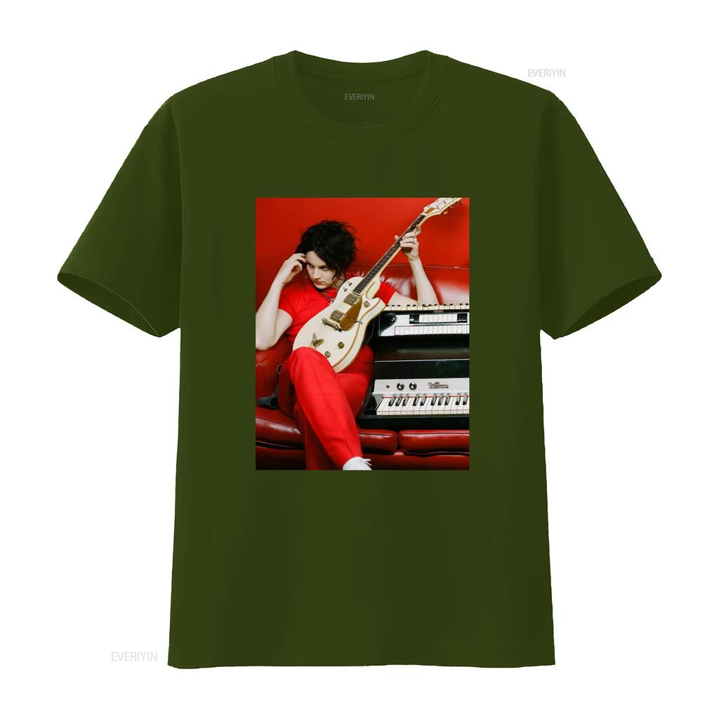 The White Stripes Jack Estética Ropa Retro Minimalista Camiseta Cumpleaños Música Rock para fans vintage Lavado Elástico hombre