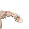 [sheii Su Yinyin] Foot On the Galaxy~ Rhinestone Bow Thick Heel Slippers Women's Sandals Wear Summer