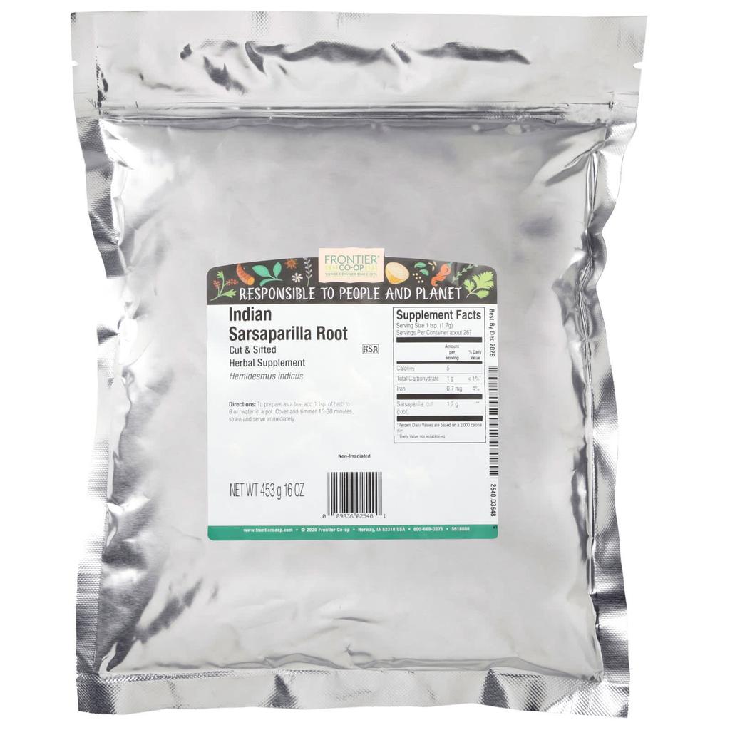 Frontier Co-op Indian Sarsa Root, Cut and Sieved, 453G(16Oz)