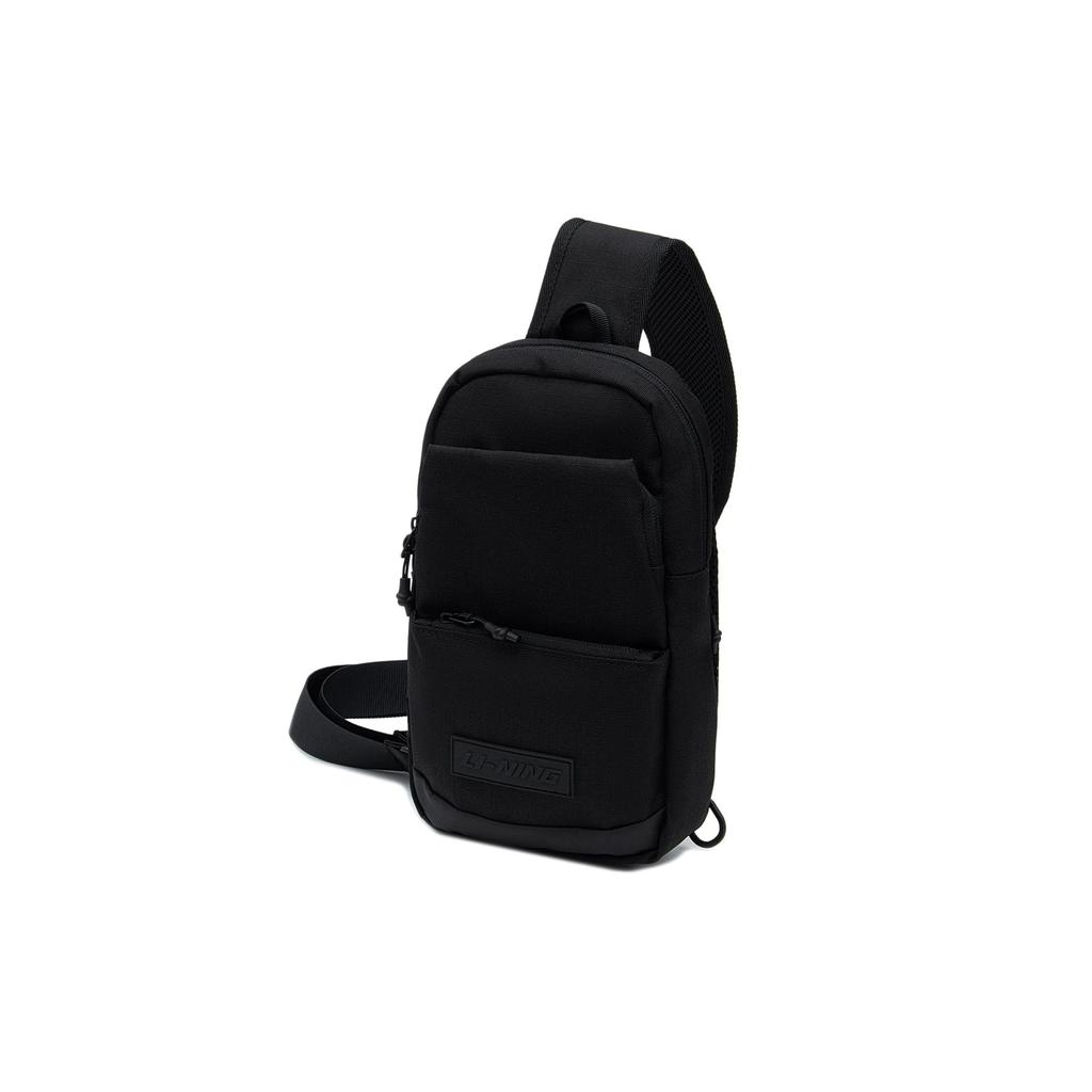 Li Ning Athleisure Fabric Crossbody Bag, Shoulder Bag, Sling Bag Regular Unisex Black ABST021-1
