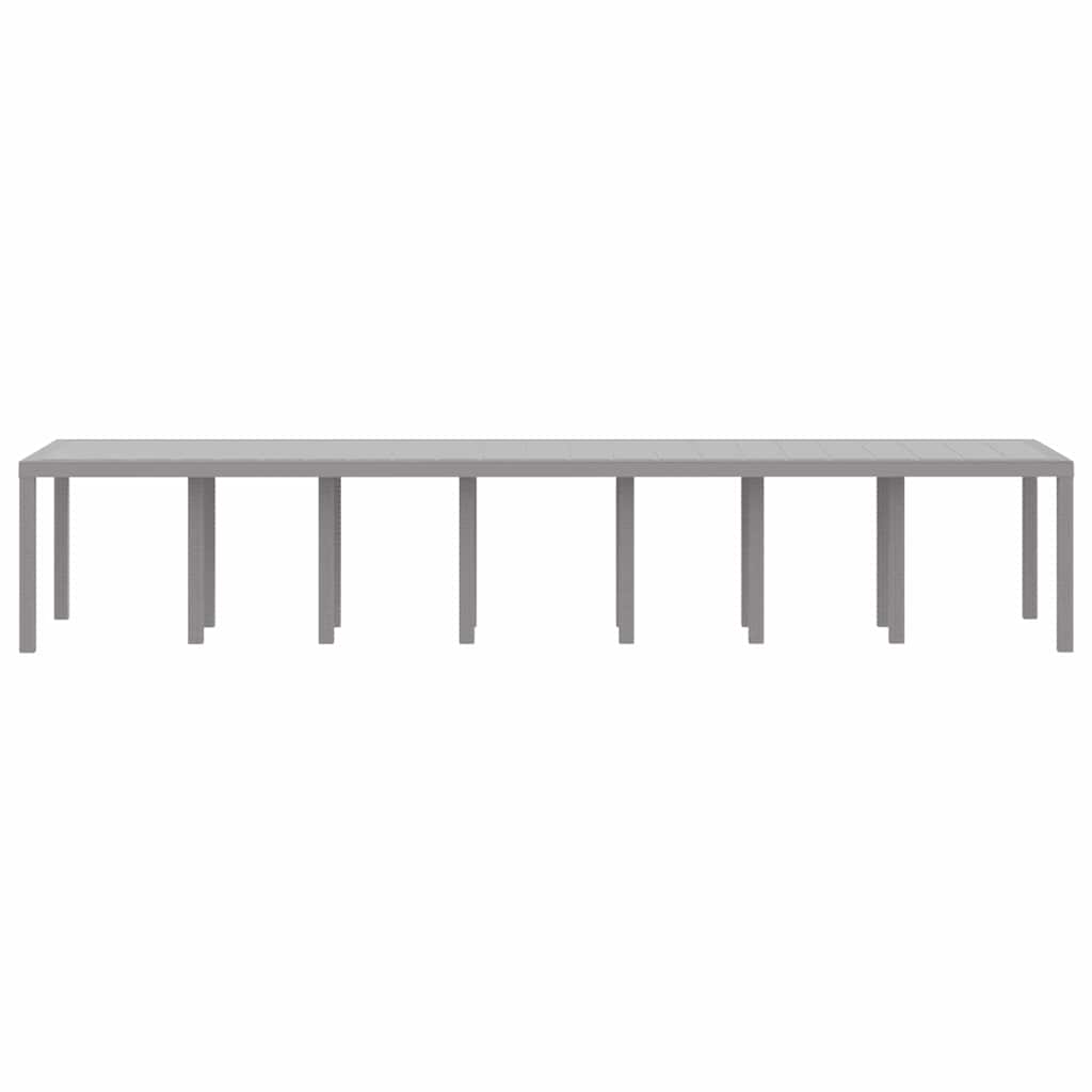 Garden Table Light Gray 400 x 100 x 73 cm Poly Rattan